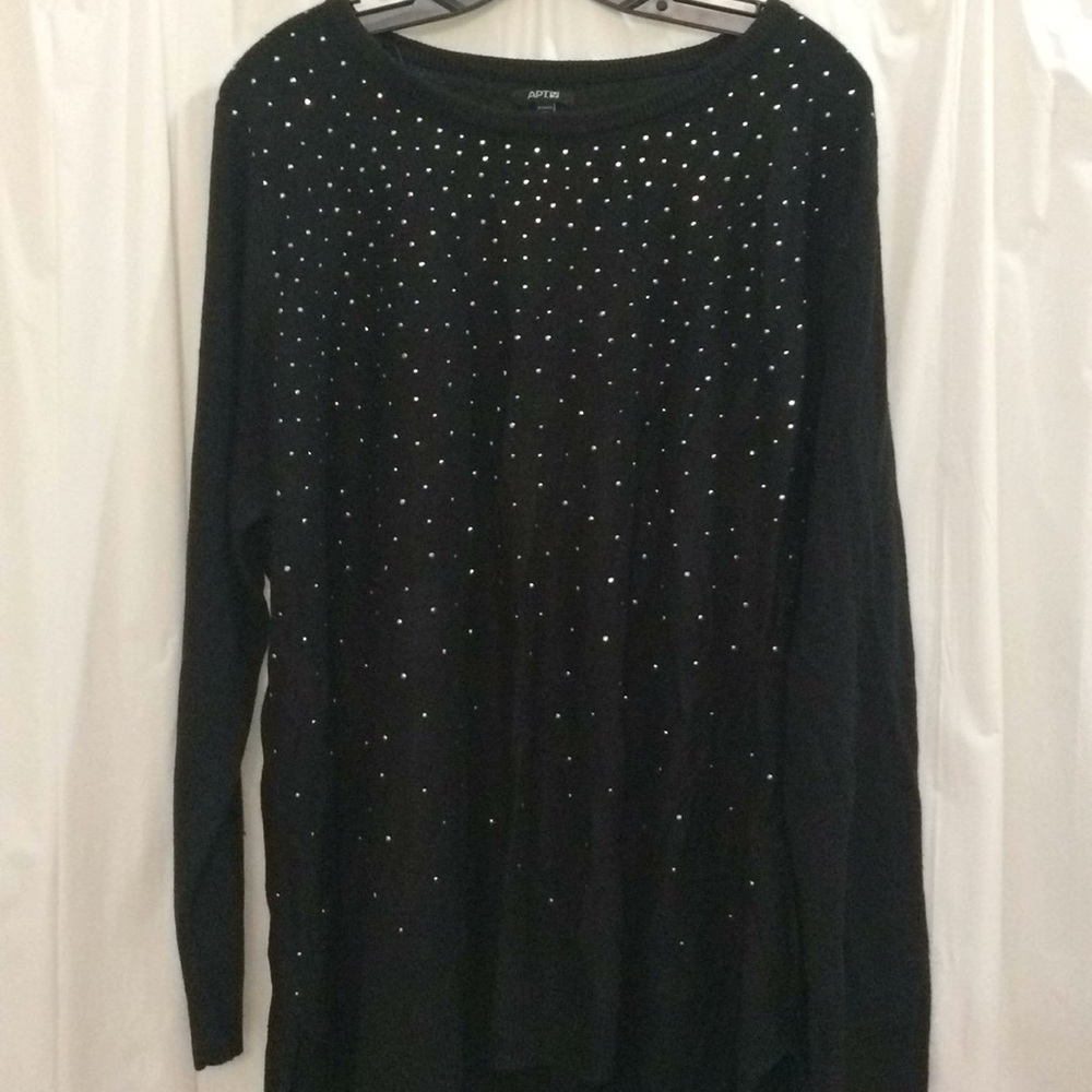 apt 9 Size 3X Black Sweater with Shiny Sequins